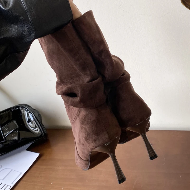 Vintage Fashion Boots - Eilyken Vintage Pleated Pointed Toe Women