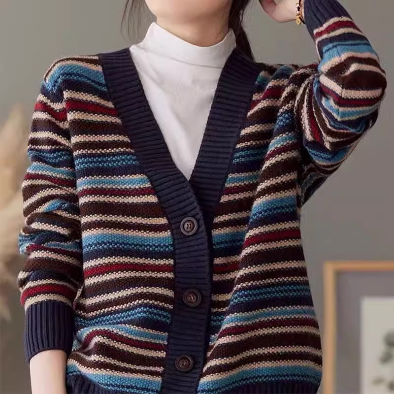 Vintage Fashion Postcards - Spring Autumn Knitted Top Women's Cashmere