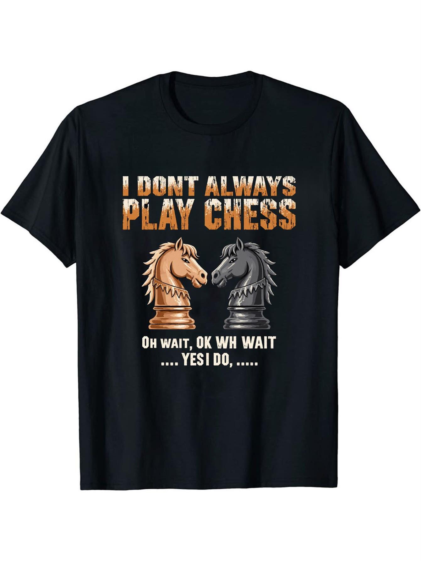 Vintage Fashion Game - Funny Men's Black Graphic T-Shirt Chess
