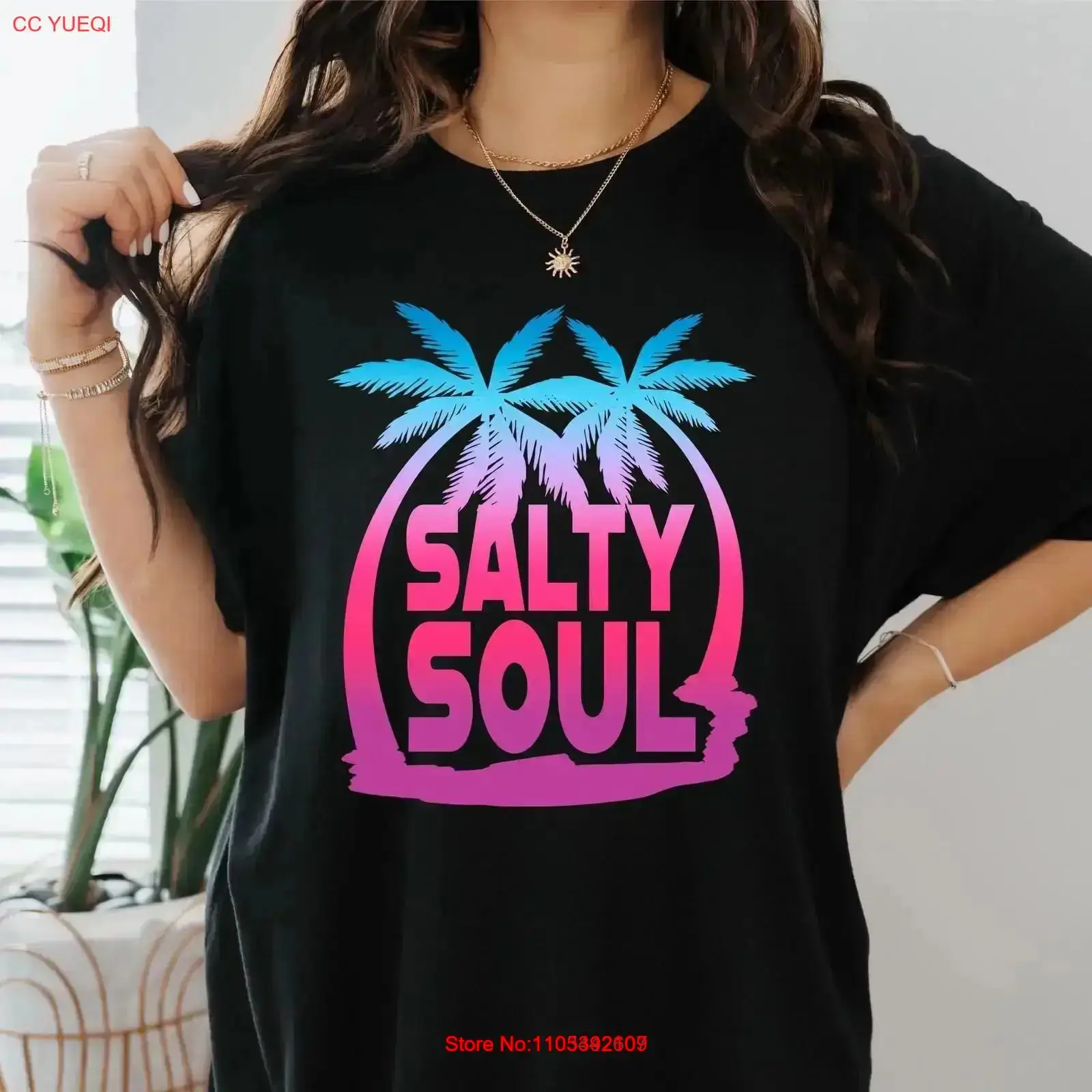Vintage Vibes Fashion - Salty Soul Beach T Shirt Summer