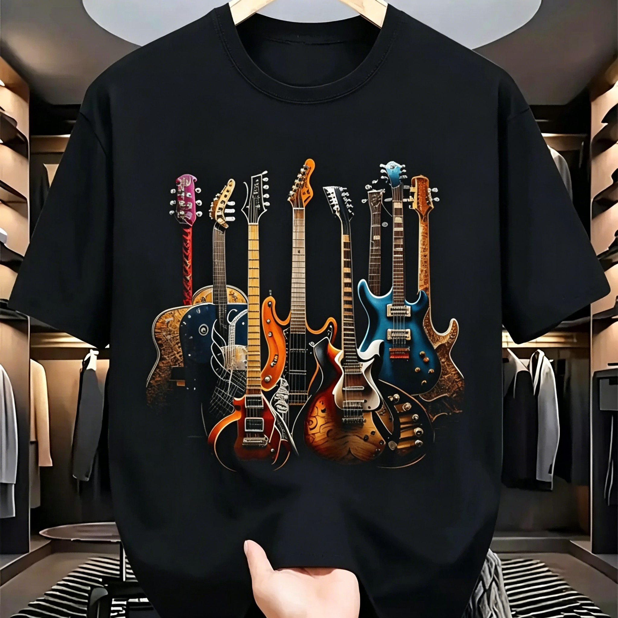 Vintage Fashion Collage - Men Black Cotton T-Shirt Vintage Rock