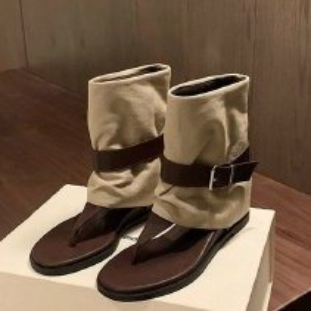 Vintage Fashion Boots - Vintage Color Block Toe Ring Sandals