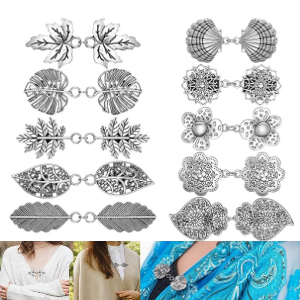 Vintage Fashion Postcards - Multifunctional Clip Cardigan Clip Silver Color