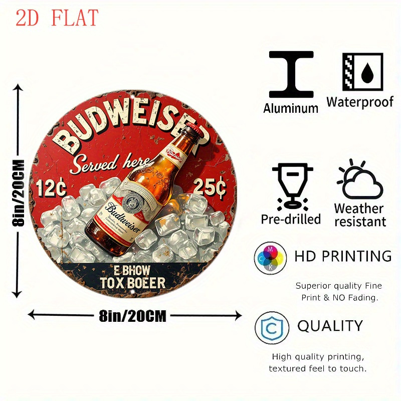 1pc Vintage Beer Logo Metal Wa - مراجعة Vintage Fashion Plates وسعره