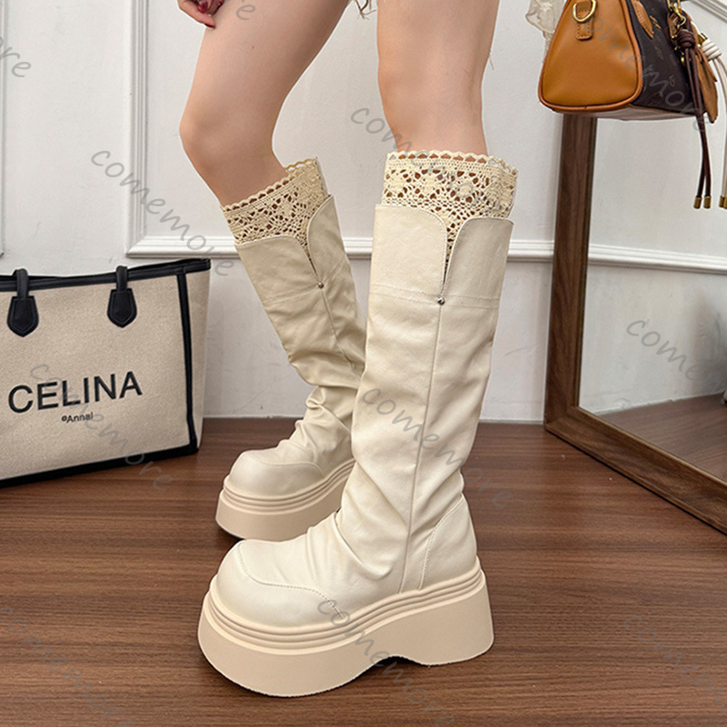 Comemore Gothic Lace Platform  - مراجعة Vintage Fashion Boots وسعره