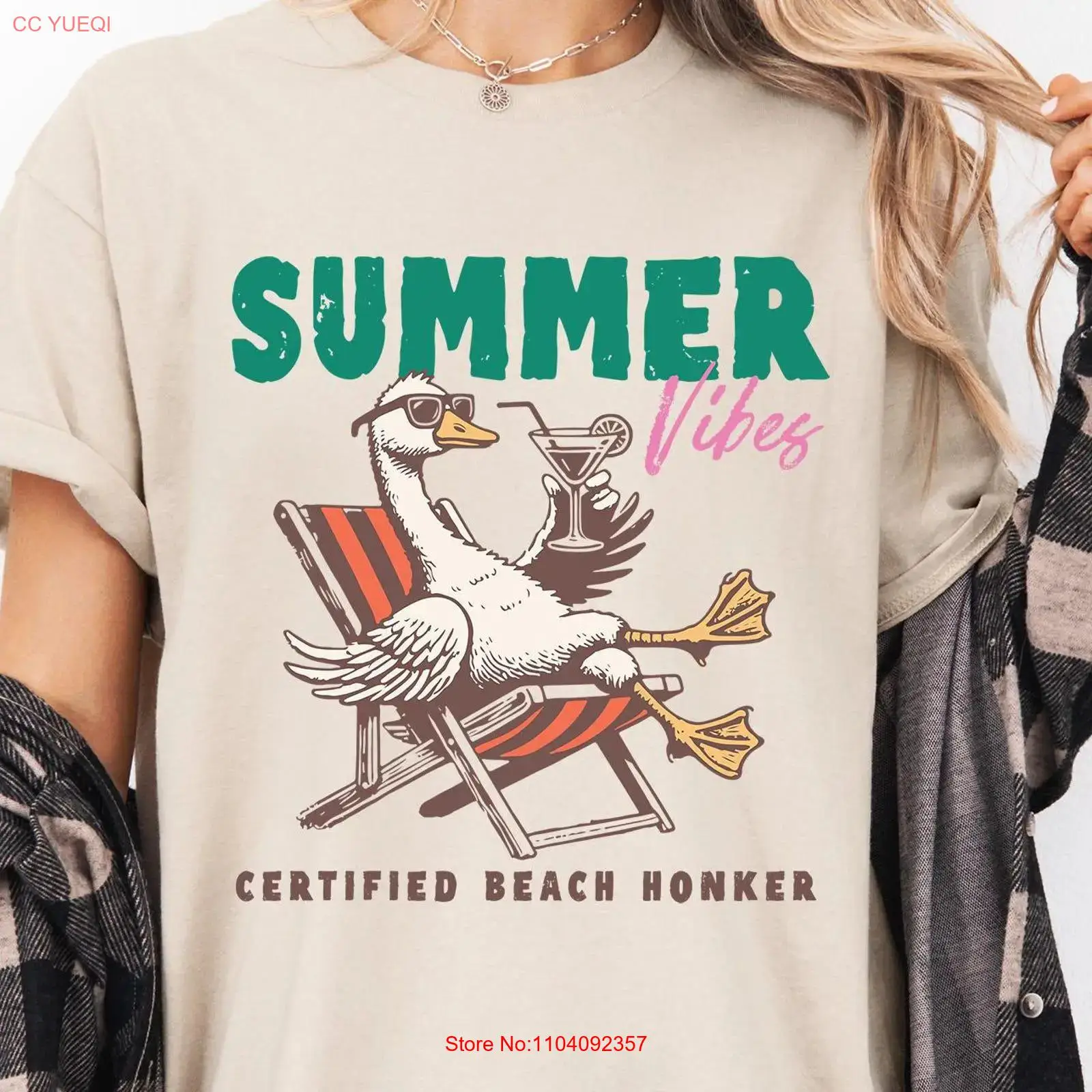 Summer Goose T Shirt Vibes Sun - مراجعة Vintage Vibes Fashion وسعره