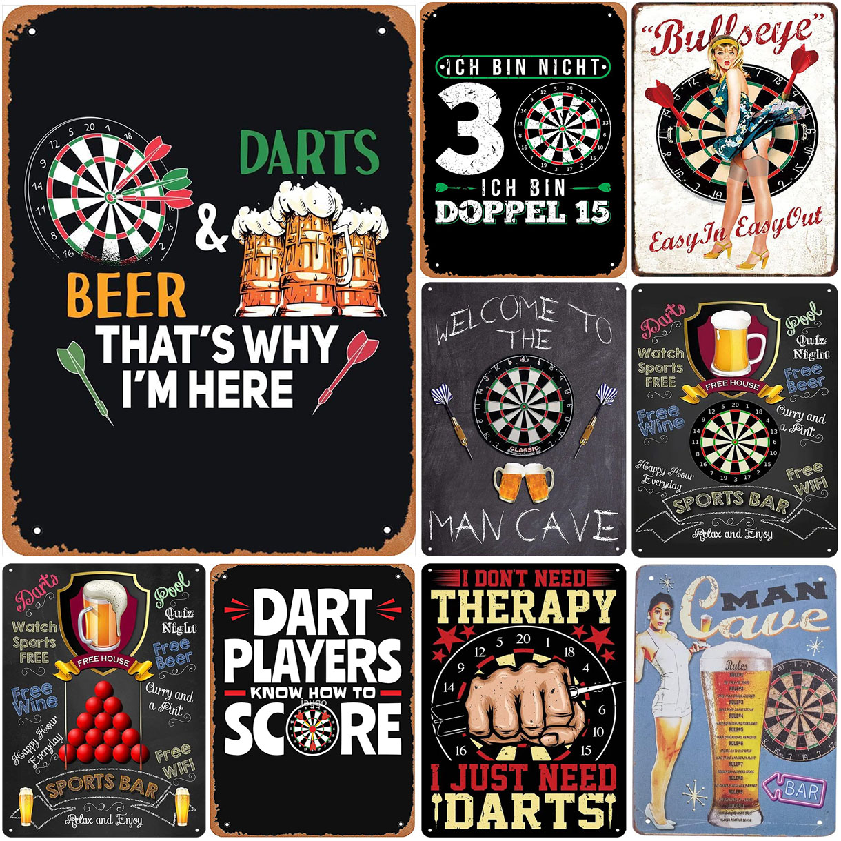 Vintage Darts & Beer Tin Sign, - مراجعة Vintage Fashion Plates وسعره