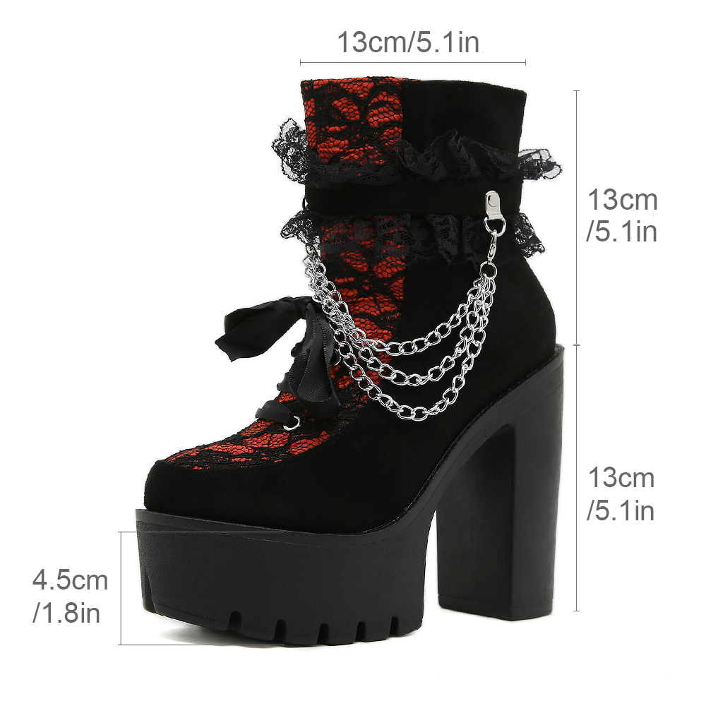Gdgydh Vintage Gothic Lace Ank - مراجعة Vintage Fashion Boots وسعره
