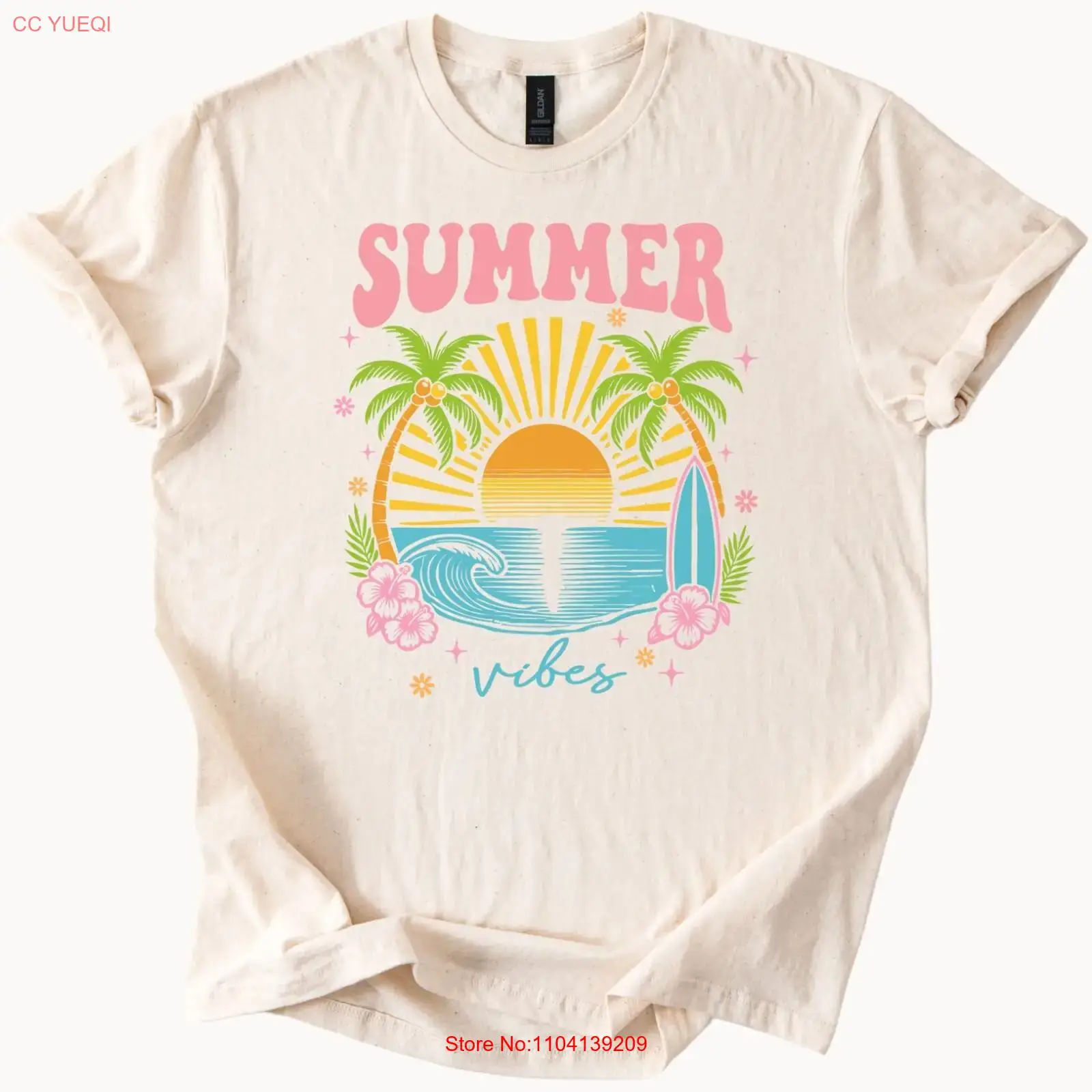 Summer Vibes T Shirt Beach Sun - مراجعة Vintage Vibes Fashion وسعره