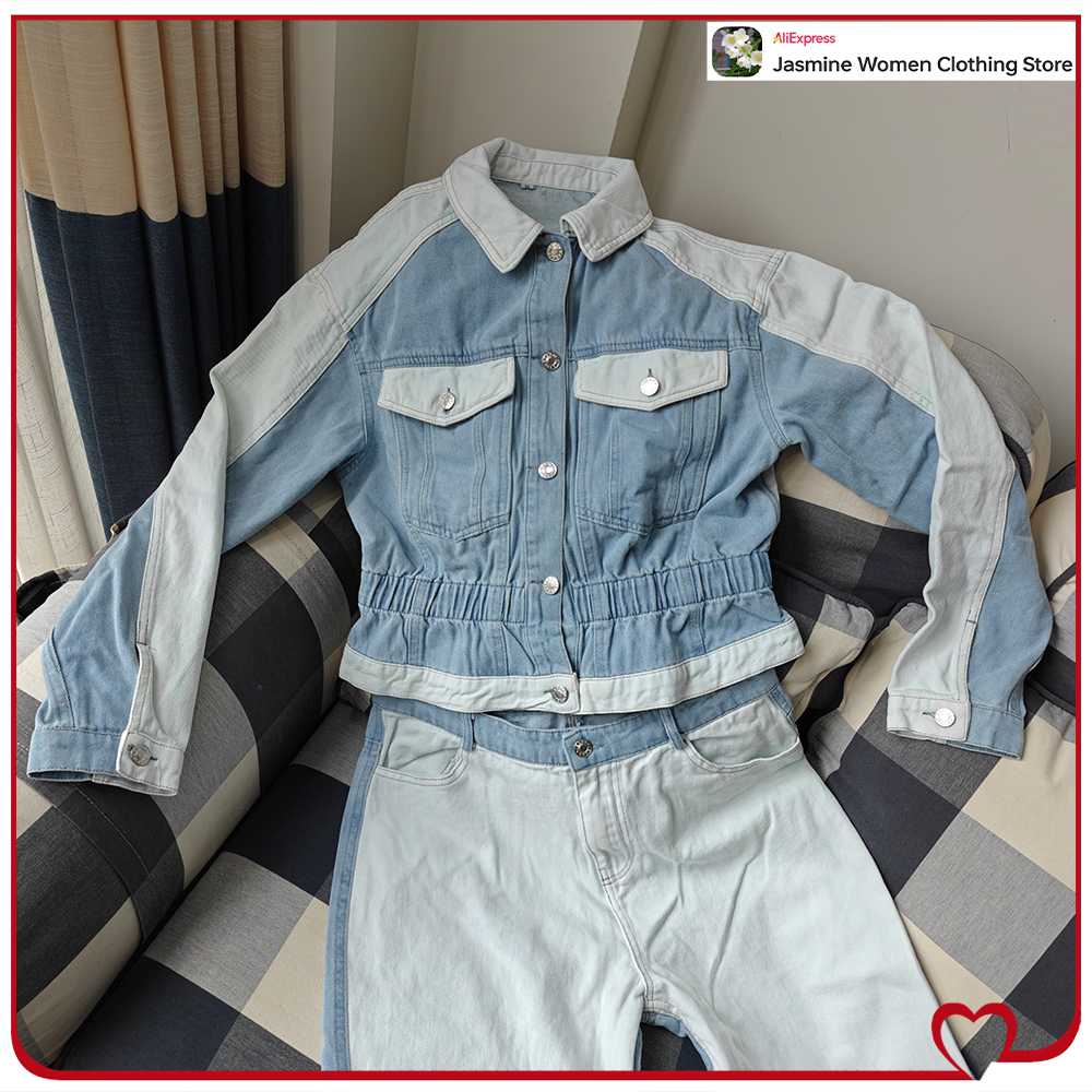 Casual Cowgirl Co-ord Sets Sty - مراجعة Patchwork Jean Jacket وسعره