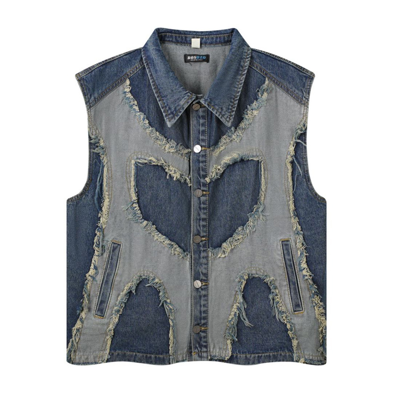 European and American mens Lap - مراجعة Patchwork Jean Jacket وسعره