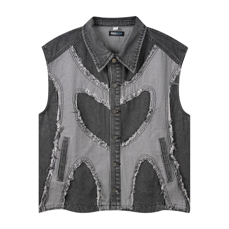 European and American mens Lap - مراجعة Patchwork Jean Jacket وسعره