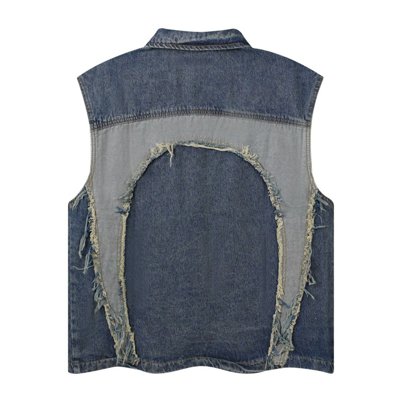 European and American mens Lap - مراجعة Patchwork Jean Jacket وسعره