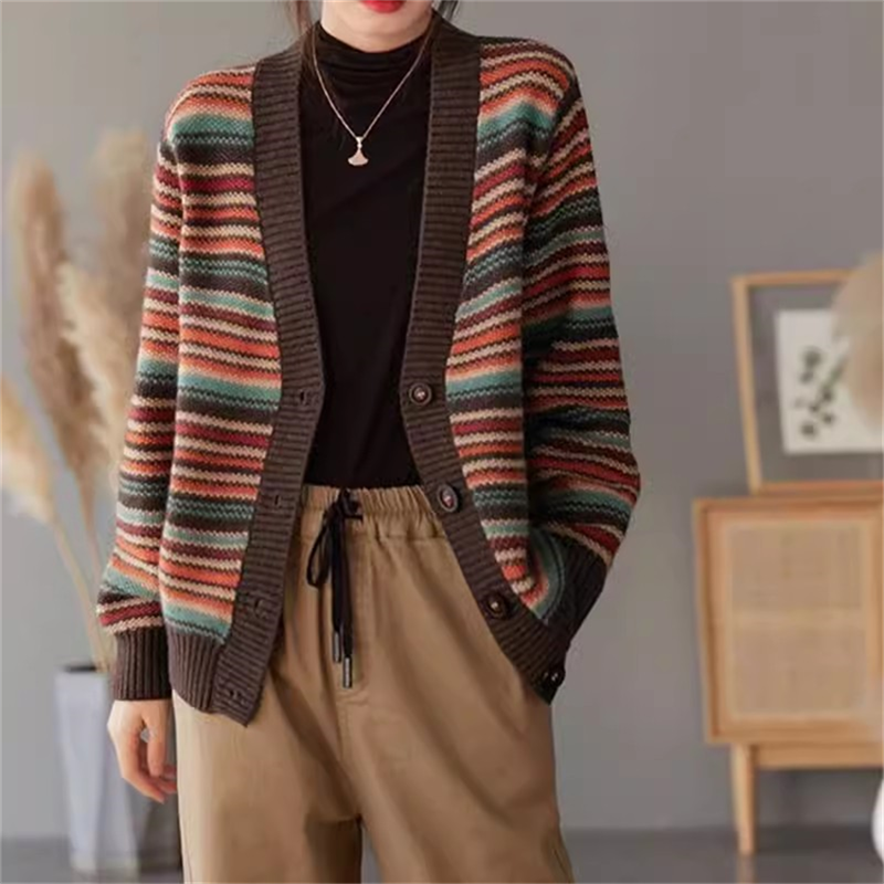 Spring Autumn Knitted Top Wome - مراجعة Vintage Fashion Postcards وسعره