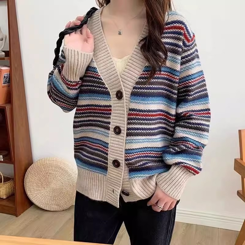 Spring Autumn Knitted Top Wome - مراجعة Vintage Fashion Postcards وسعره