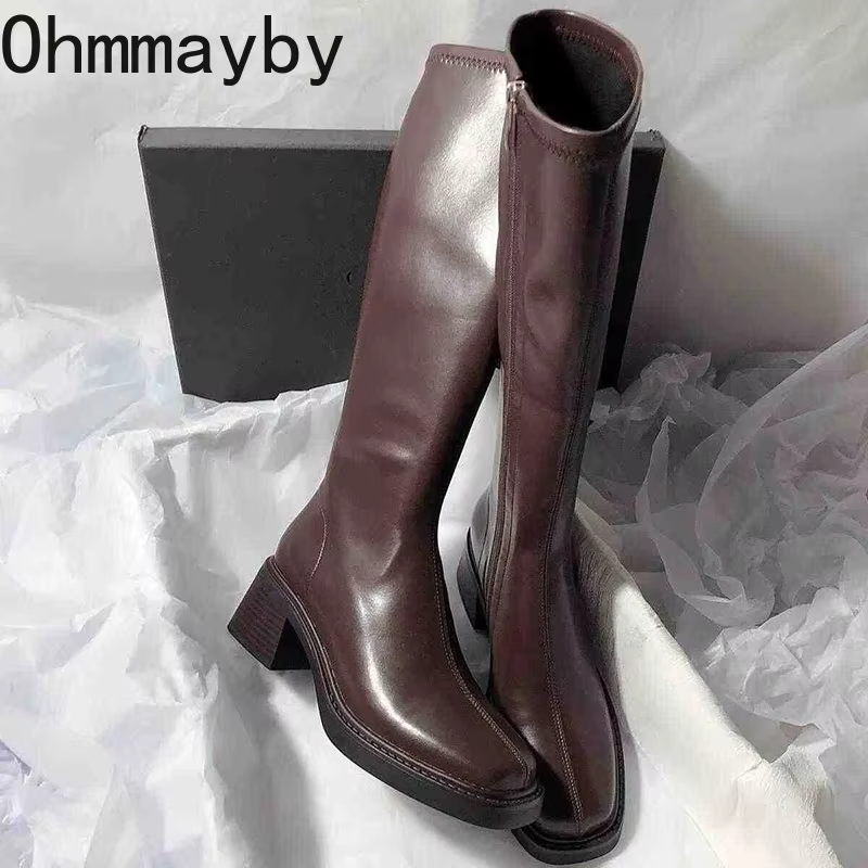 Vintage Thick Heel Women Knee  - مراجعة Vintage Fashion Boots وسعره