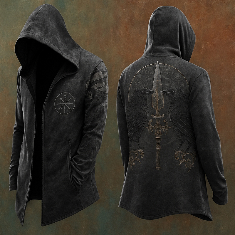 Vintage Goth Printed Hooded Co - مراجعة Vintage Fashion Postcards وسعره