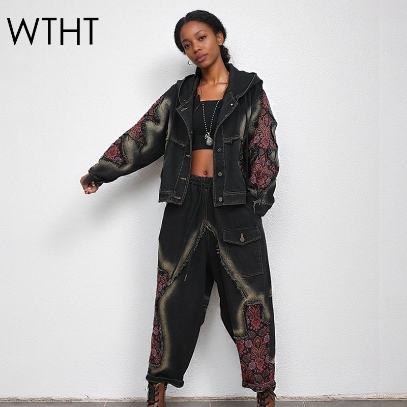 WTHT Fashion Women's Wash Patc - مراجعة Patchwork Jean Jacket وسعره