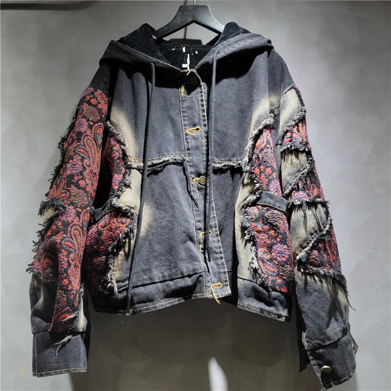 WTHT Fashion Women's Wash Patc - مراجعة Patchwork Jean Jacket وسعره
