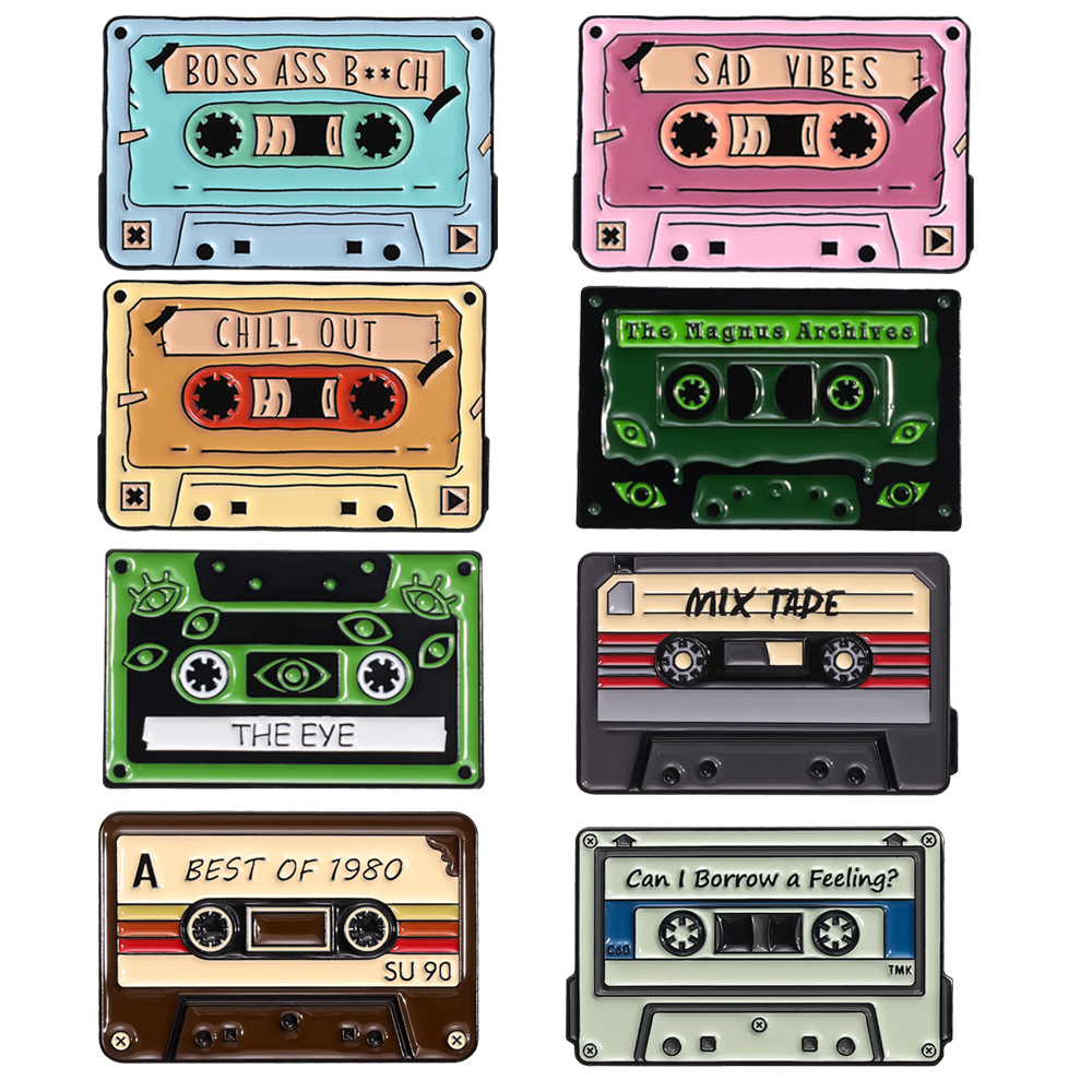 Vintage Music Tape Enamel Broo - مراجعة Vintage Vibes Fashion وسعره