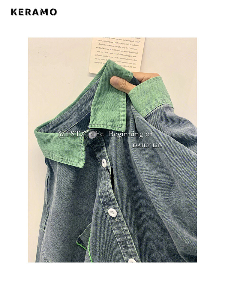2023 Autumn Women Korean Fashi - مراجعة Patchwork Jean Jacket وسعره