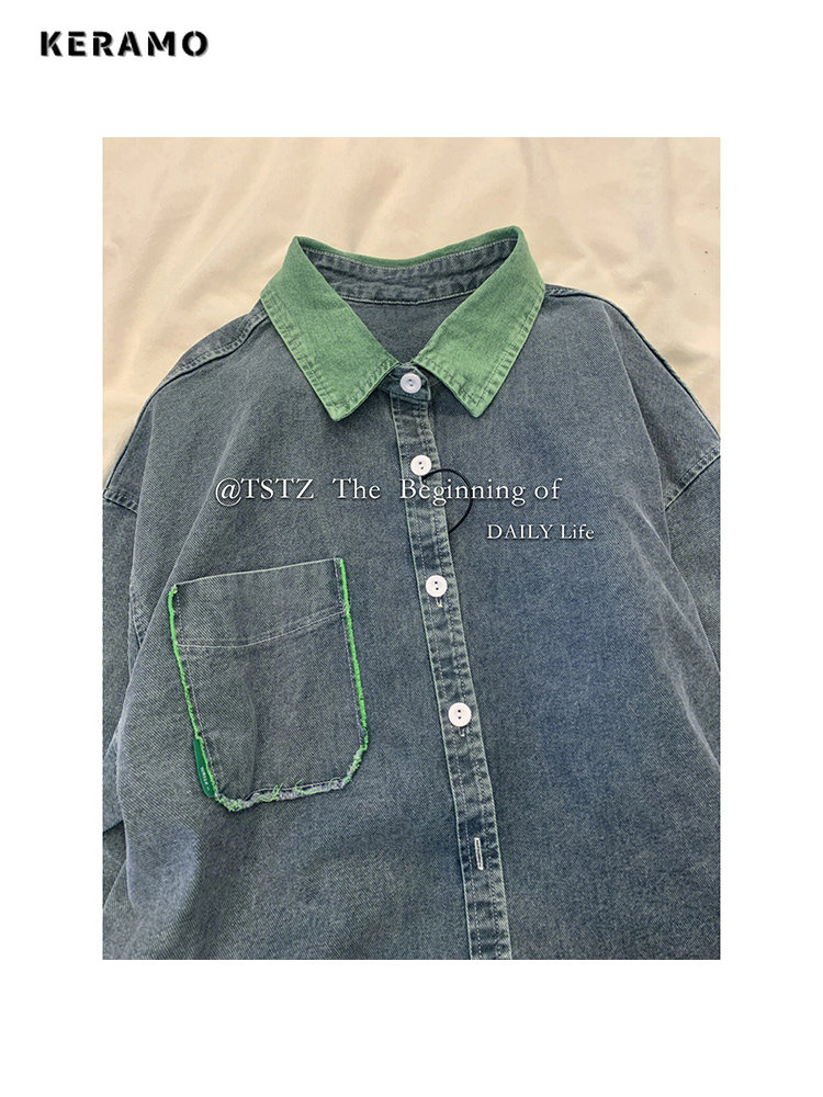 2023 Autumn Women Korean Fashi - مراجعة Patchwork Jean Jacket وسعره
