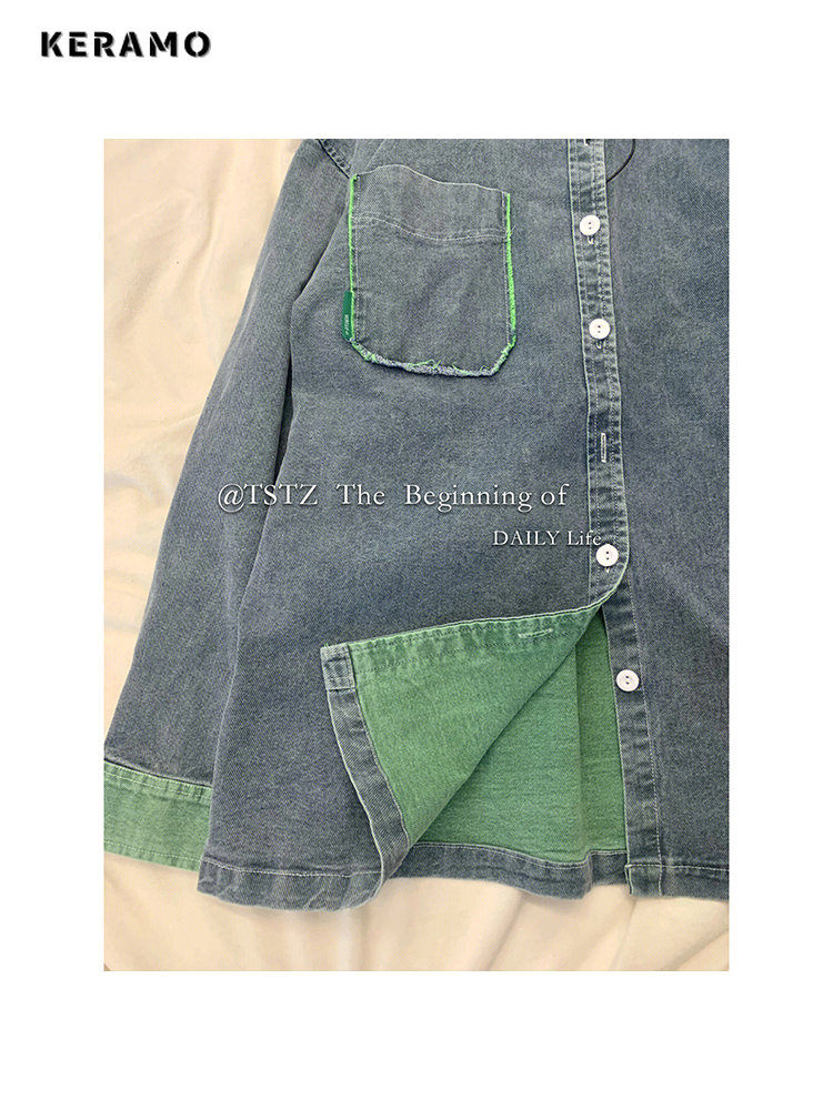 2023 Autumn Women Korean Fashi - مراجعة Patchwork Jean Jacket وسعره