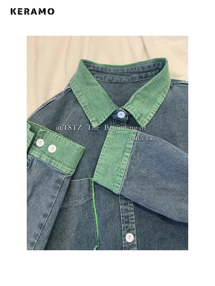 2023 Autumn Women Korean Fashi - مراجعة Patchwork Jean Jacket وسعره