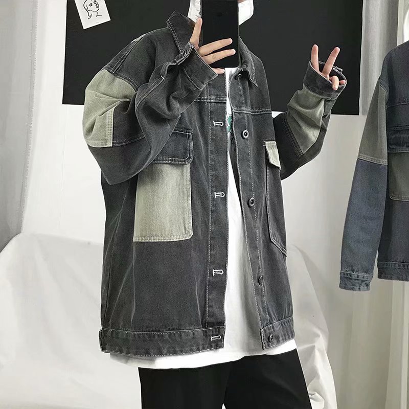 2026 Men's Casual Oversize Den - مراجعة Patchwork Jean Jacket وسعره