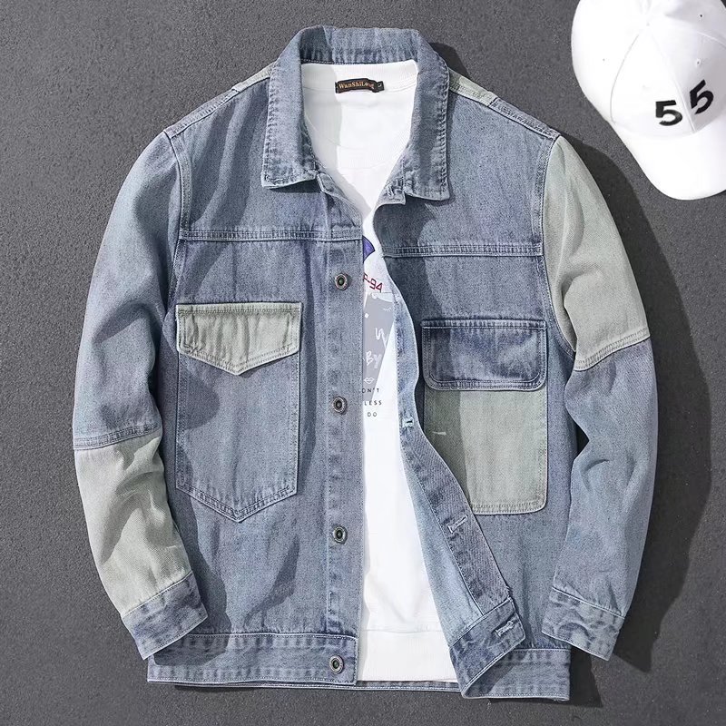 2026 Men's Casual Oversize Den - مراجعة Patchwork Jean Jacket وسعره
