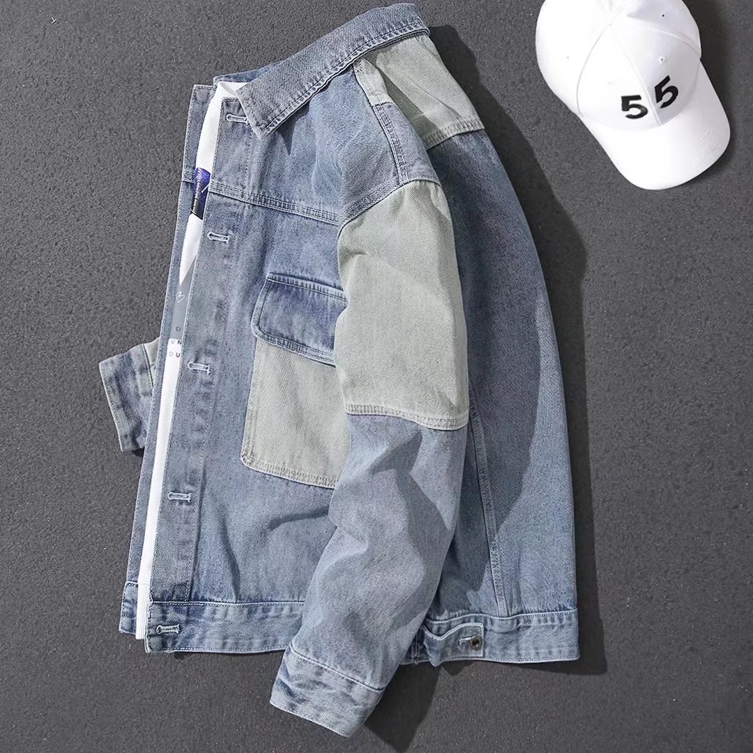 2026 Men's Casual Oversize Den - مراجعة Patchwork Jean Jacket وسعره