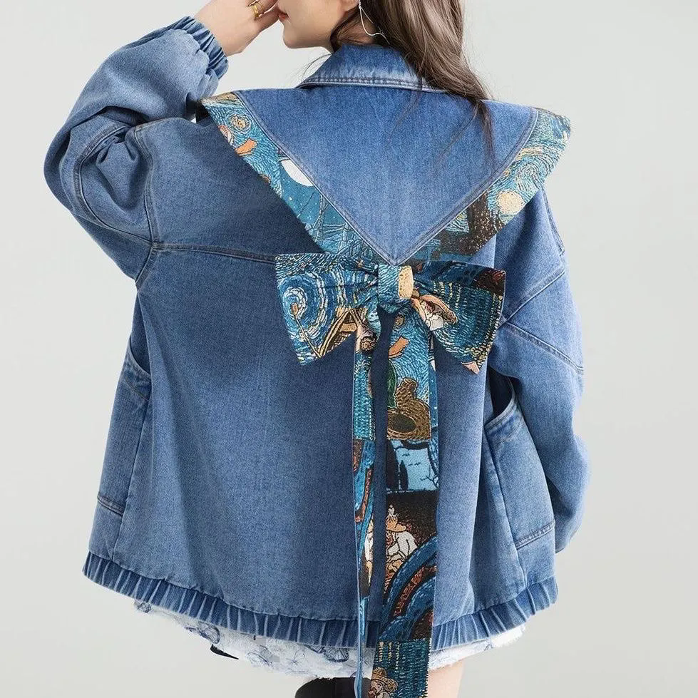 Vintage Denim Jacket Outwear W - مراجعة Patchwork Jean Jacket وسعره