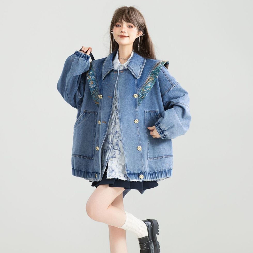 Vintage Denim Jacket Outwear W - مراجعة Patchwork Jean Jacket وسعره
