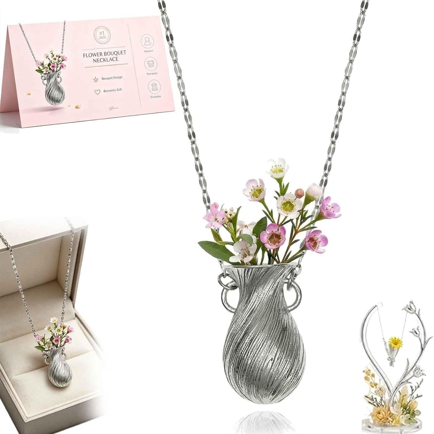 New Flower Bouquet Necklace We - مراجعة Vintage Fashion Sketches وسعره