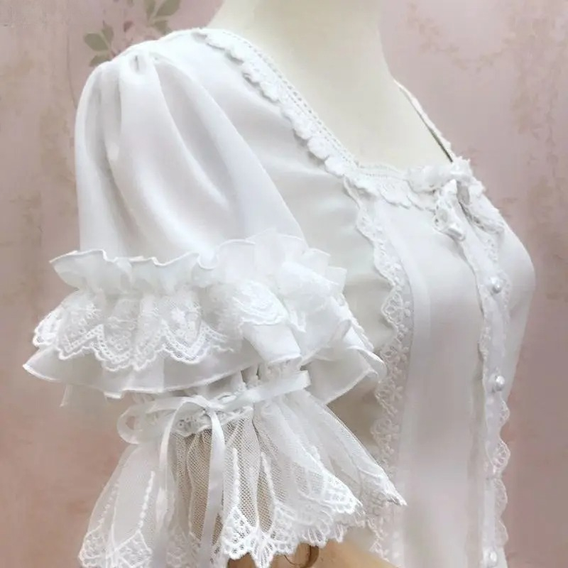 Vintage Y2K Lolita Style Blous - مراجعة Vintage Fashion Style Female وسعره