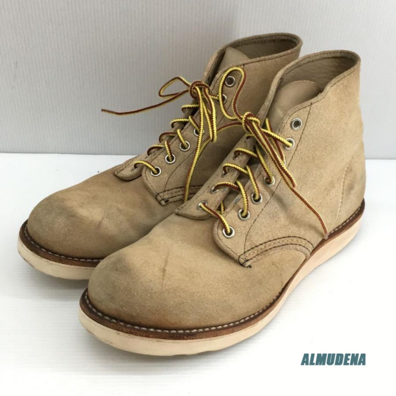 Beige Faux Suede Lace-Up Work  - مراجعة Vintage Fashion Boots وسعره