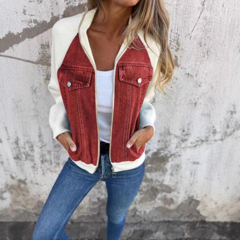 Women's Patchwork Denim Jacket - مراجعة Patchwork Jean Jacket وسعره