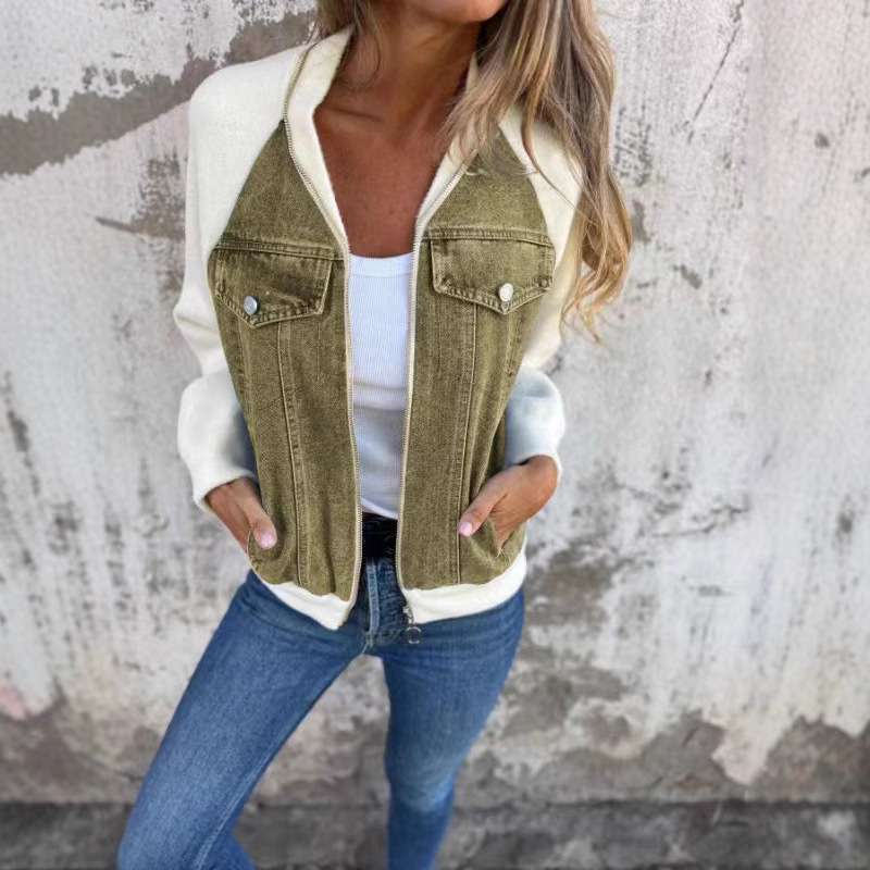 Women's Patchwork Denim Jacket - مراجعة Patchwork Jean Jacket وسعره
