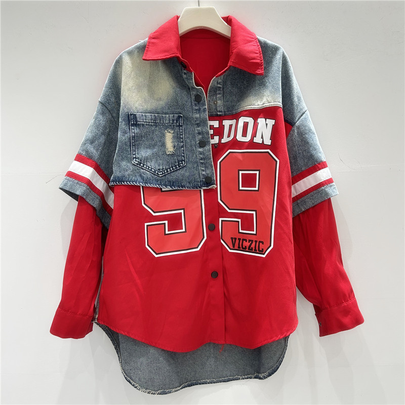 Retro Woman Denim Patchwork Sh - مراجعة Patchwork Jean Jacket وسعره