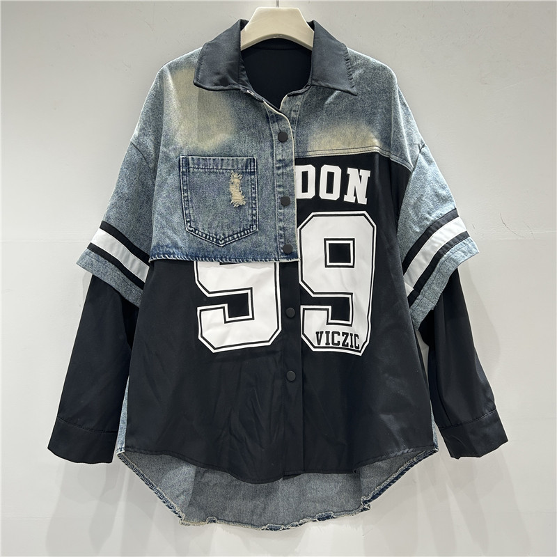 Retro Woman Denim Patchwork Sh - مراجعة Patchwork Jean Jacket وسعره