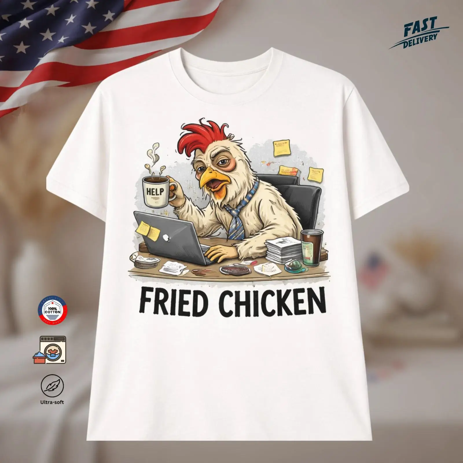 Tired Fried Chicken Office Job - مراجعة Vintage Fashion Jobs وسعره
