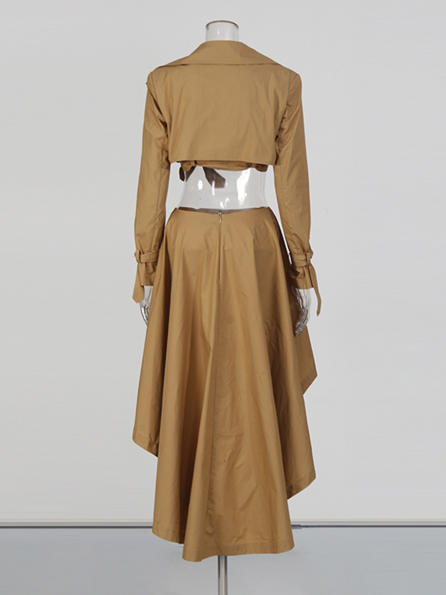 CHICEVER Khaki Spliced Lace Up - مراجعة Vintage Fashion Jersey وسعره
