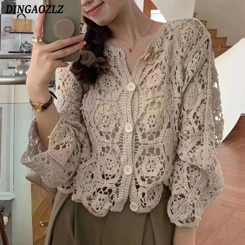 Retro Hook Flower Hollow Out T - مراجعة Vintage Fashion Postcards وسعره