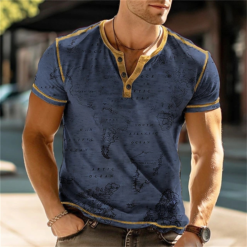 Men's Henry Shirts Funny 3D Pr - مراجعة Vintage Fashion For Men وسعره