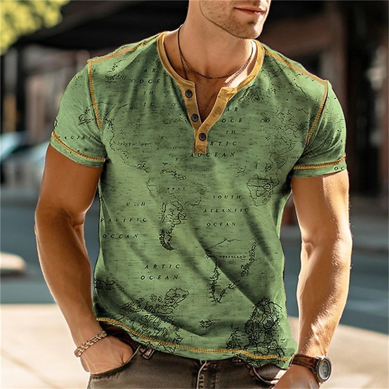 Men's Henry Shirts Funny 3D Pr - مراجعة Vintage Fashion For Men وسعره