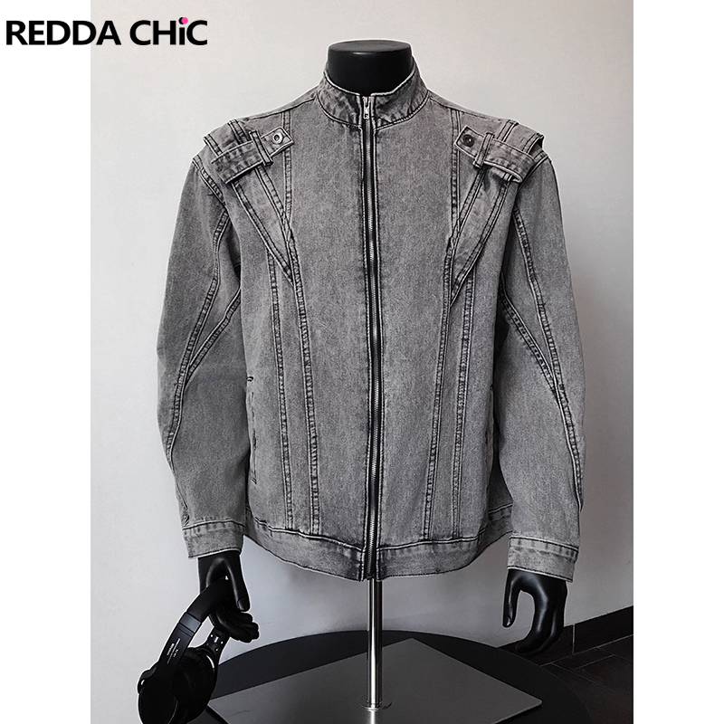 ReddaChic 2000s Distressed Men - مراجعة Patchwork Jean Jacket وسعره