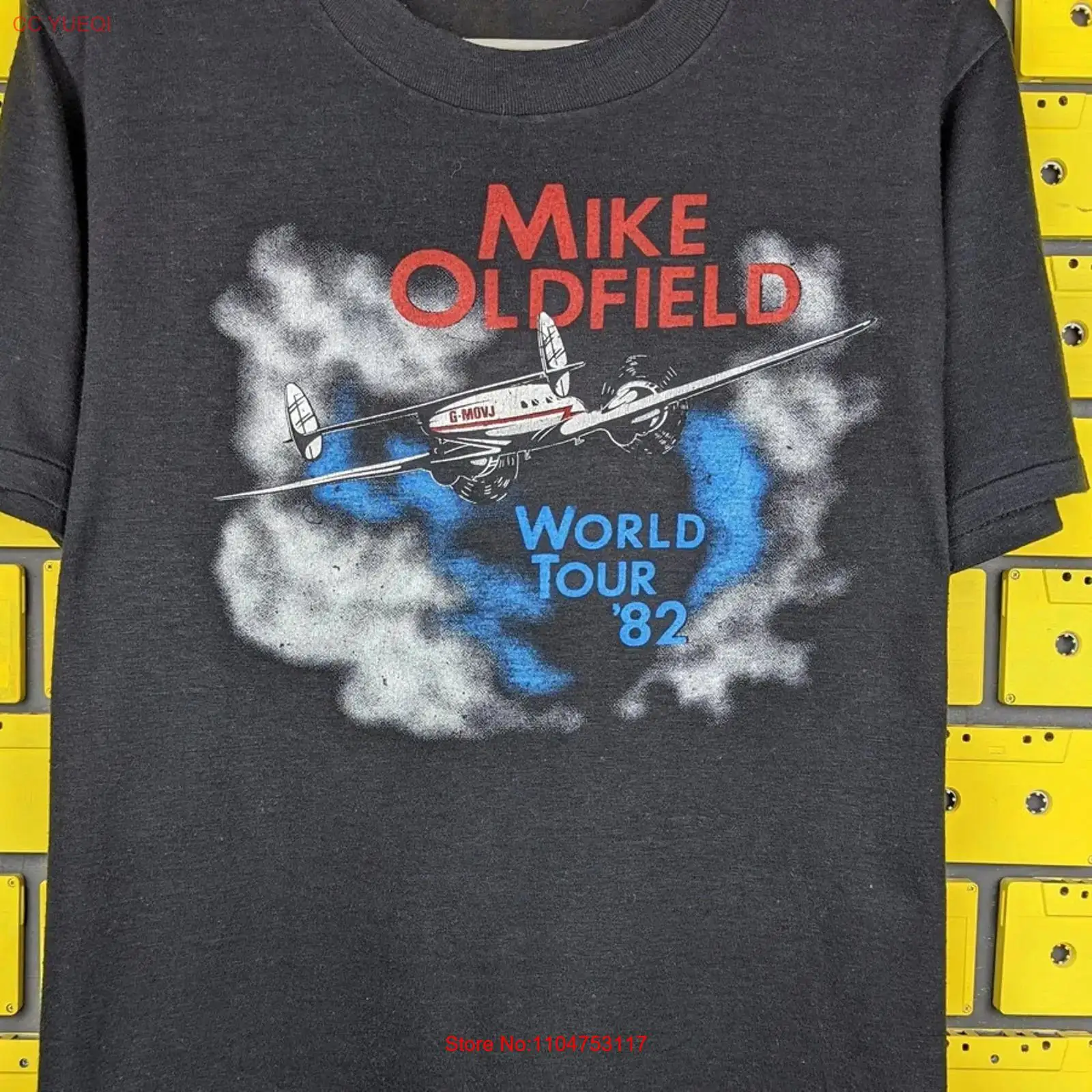 Mike Oldfield WORLD TOUR black - مراجعة Vintage Fashion Jersey وسعره