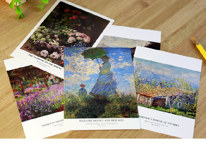 30 Sheets Claude Monet Oil Pai - مراجعة Vintage Fashion Postcards وسعره