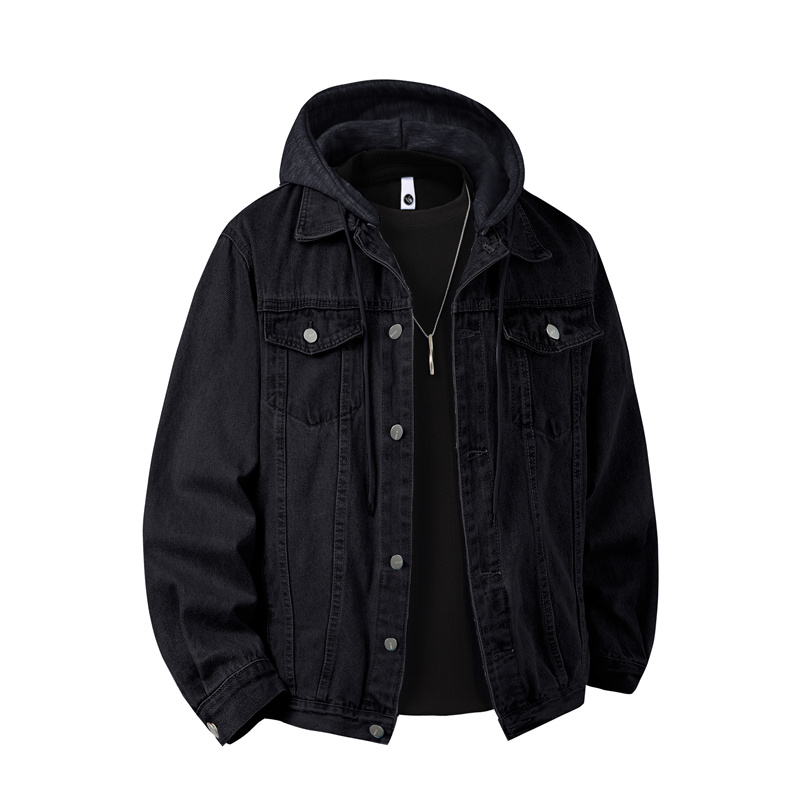 Men Hooded Denim Jacket Men St - مراجعة Patchwork Jean Jacket وسعره