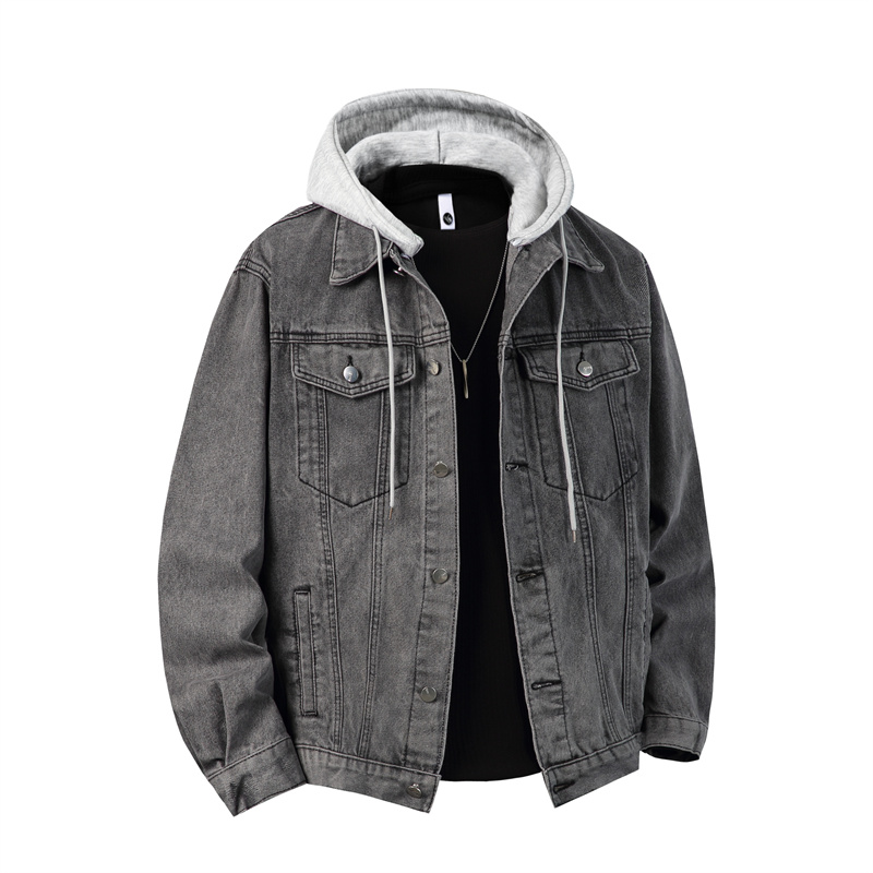 Men Hooded Denim Jacket Men St - مراجعة Patchwork Jean Jacket وسعره